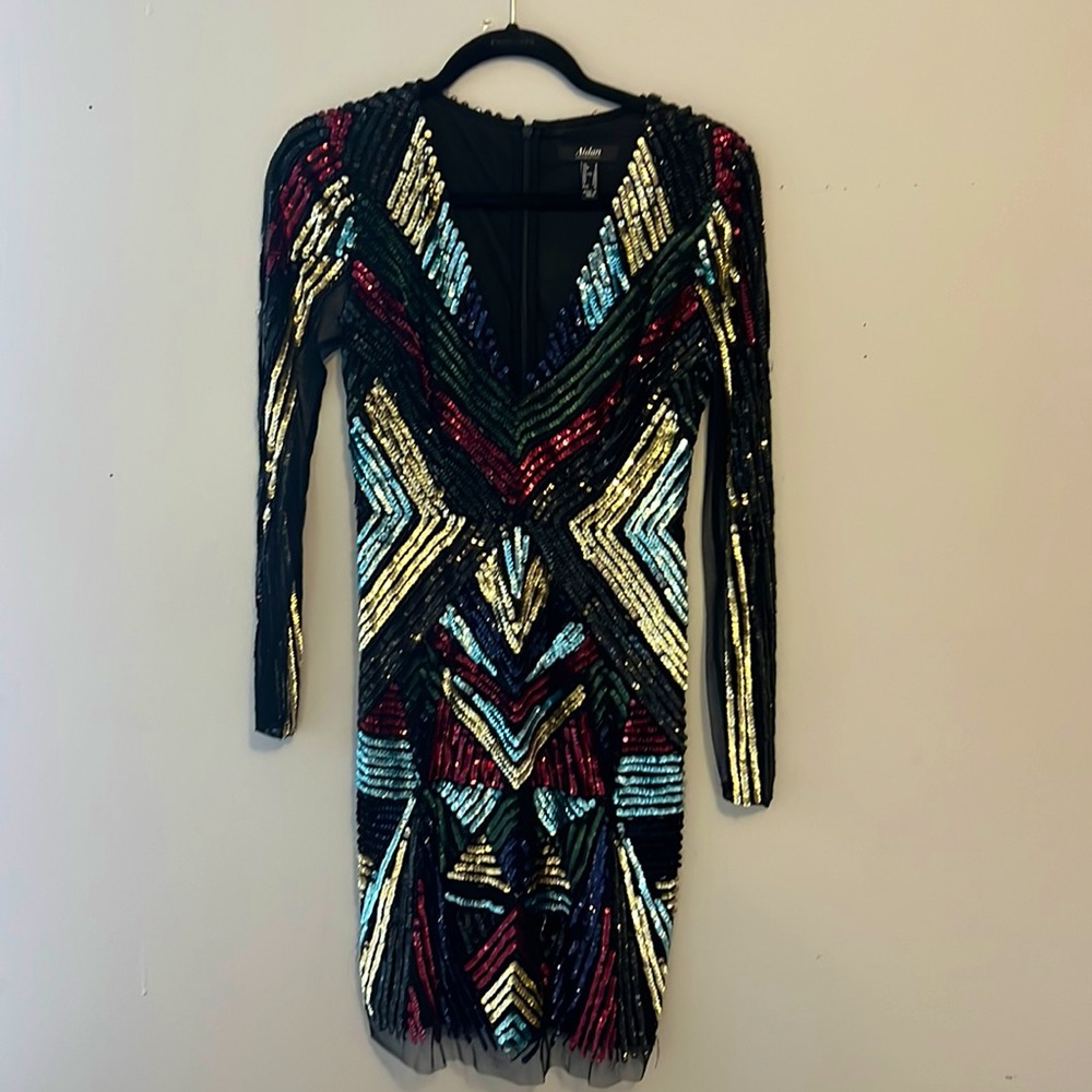 Aidan Women's Black Sequin Mini Dress